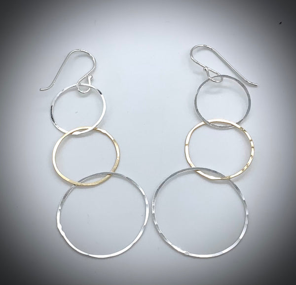 Three Circle Earrings - Jewelry Edgecomb Potters