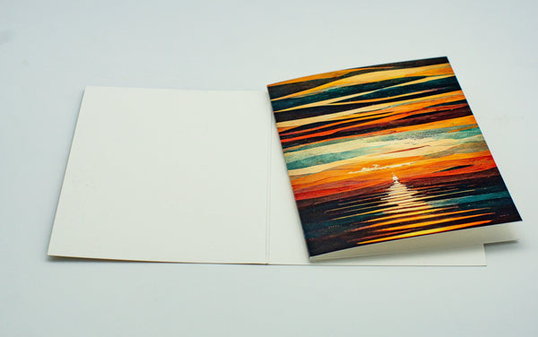 Sailing Sunset Card - Greeting & Note Cards Edgecomb Potters