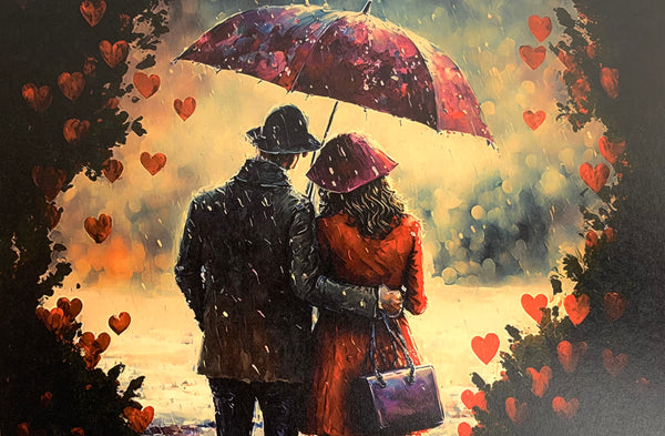 Romance in the Rain - Greeting & Note Cards Edgecomb Potters