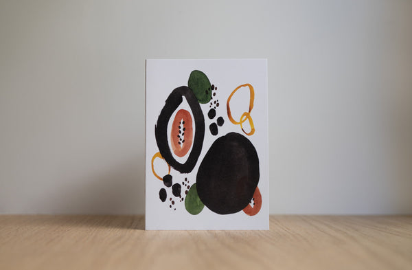 Papayas - greeting card Edgecomb Potters