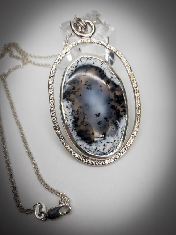 Dendritic Opal Halo Necklace