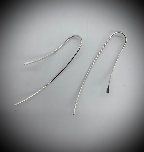 Sterling Silver Curved Earrings - Jewelry Edgecomb Potters