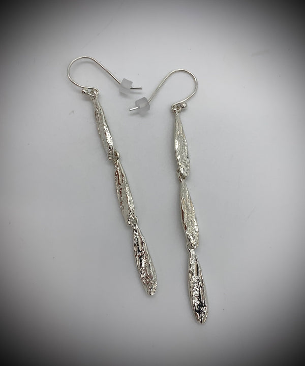 Small Driftwood 3-Tier Earrings - Jewelry Edgecomb Potters