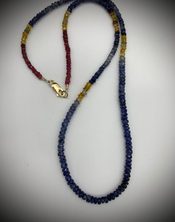 Multi-colored Sapphire Strand Necklace - Jewelry Edgecomb Potters