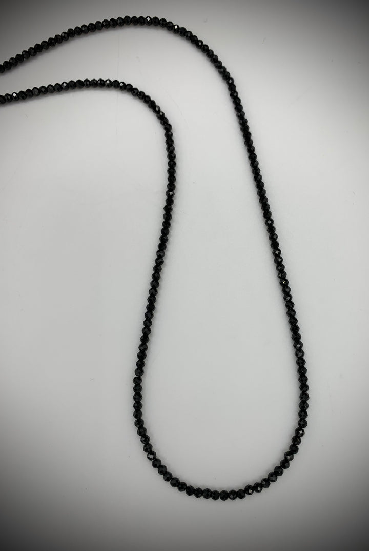 Strand Faceted Tiny Black Spinel Necklace - Jewelry Edgecomb Potters