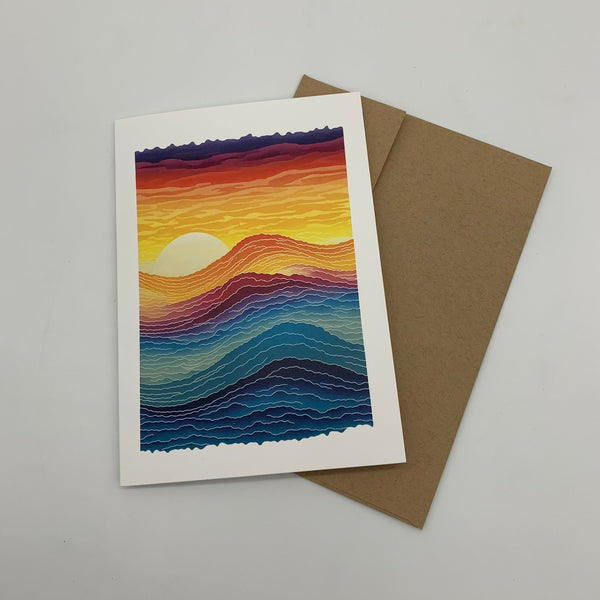 Sunset Wave Card - Greeting & Note Cards Edgecomb Potters