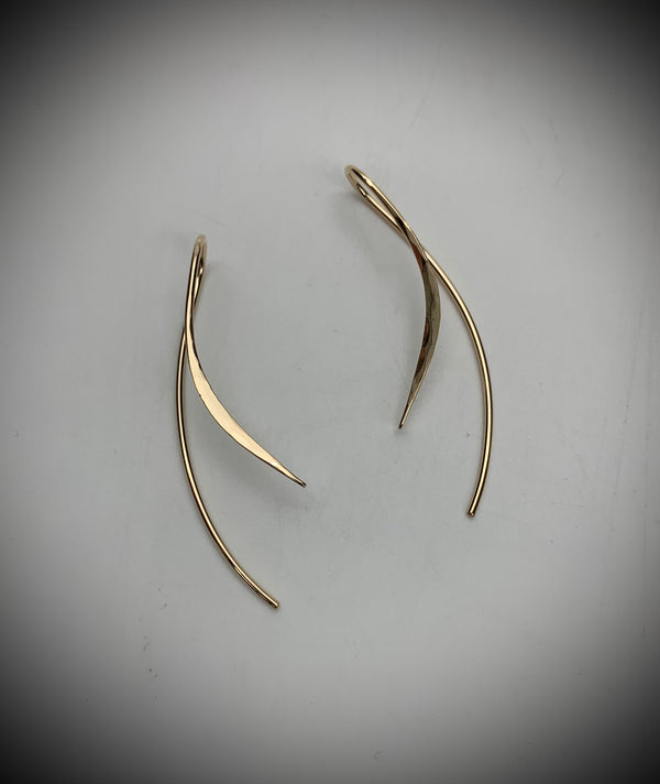 Gold Fill Curved Earrings
