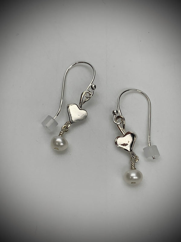 Sweetheart Pendant with Freshwater Pearl Earrings