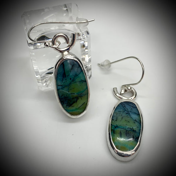 Fossil Wood Opal Earrings