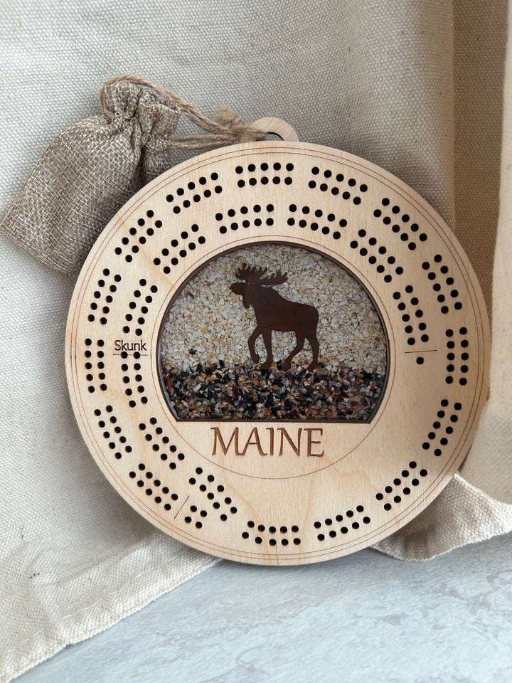 Moose Cribbage Board - Misc Edgecomb Potters