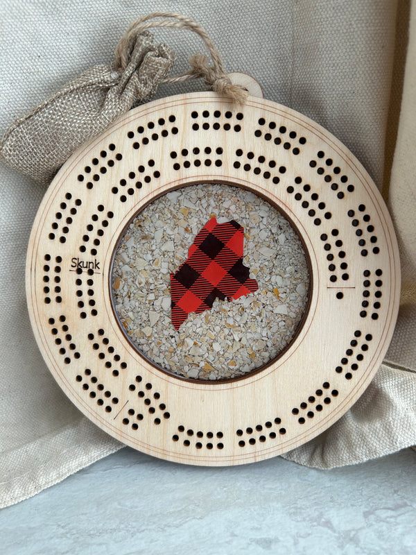 Maine Plaid Cribbage Board - Misc Edgecomb Potters