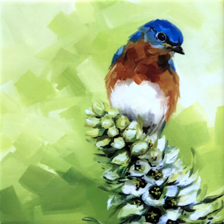 Bluebird on Flower Trivet - Other Edgecomb Potters