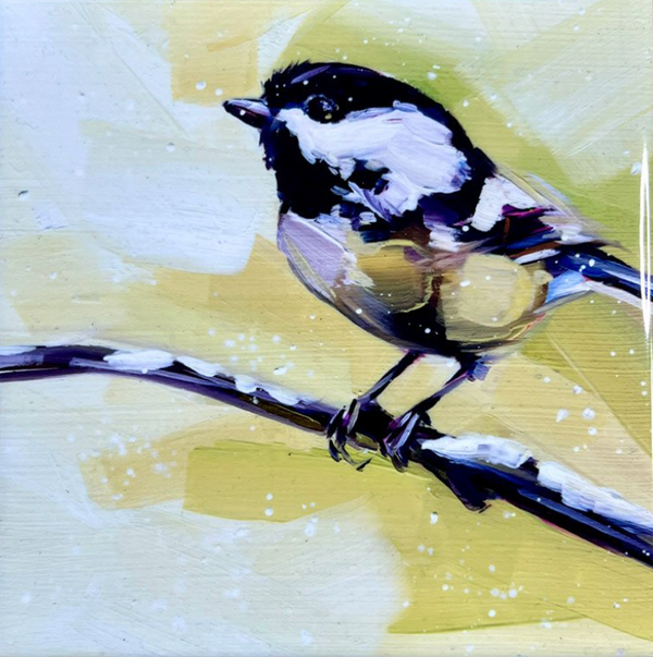 Chickadee on Gold Trivet - Other Edgecomb Potters