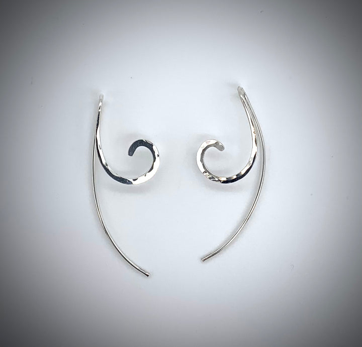 Fiddlehead Earrings, Sterling Silver - Jewelry Edgecomb Potters