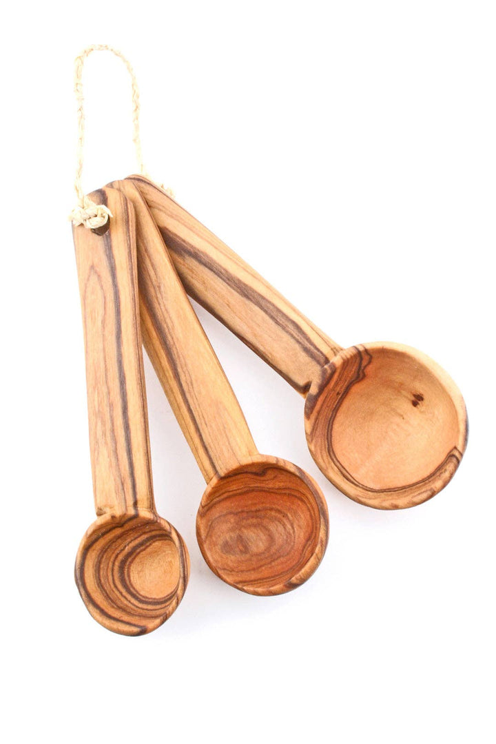 Set of 3 Wild Olive Wood Measuring Spoons - Kitchen Tools & Utensils Edgecomb Potters