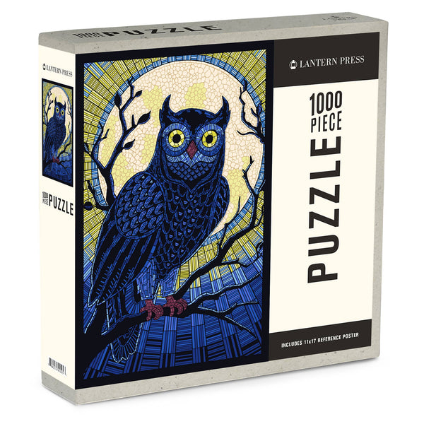 1000 Piece Puzzle Owl, Paper Mosaic - Posters, Prints, & Visual Artwork Edgecomb Potters