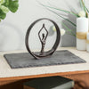 Circle Iron Sculpture with Figurine in Yoga Pose -  Edgecomb Potters