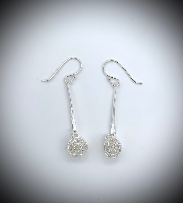 Dangling Tangled Web Earrings, long SS - Jewelry Edgecomb Potters