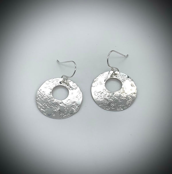 Hammered SS Eyelet Earrings - Jewelry Edgecomb Potters
