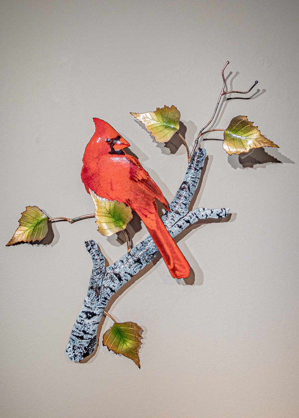 Cardinal on Birch - Edgecomb Potters