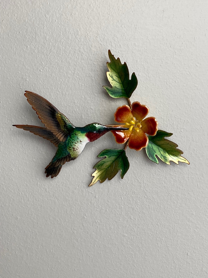 Hummingbird with Trumpet Flower - Metal Edgecomb Potters