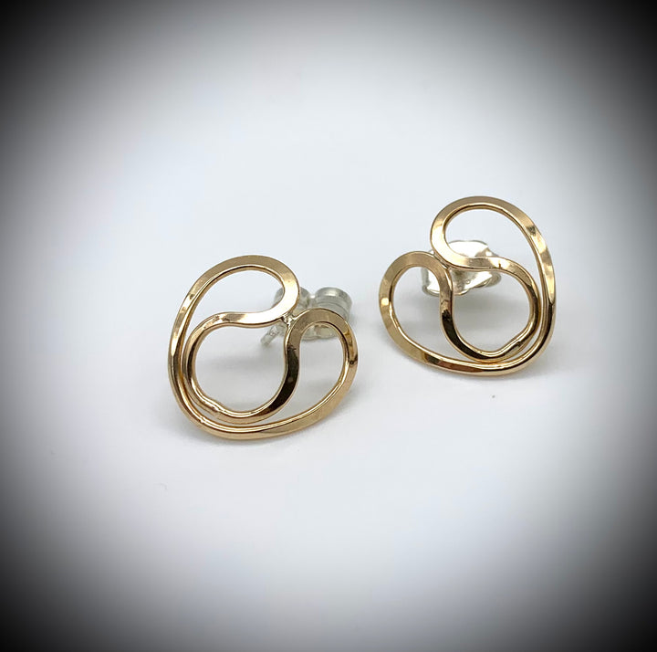 Heart Post Earrings - Jewelry Edgecomb Potters