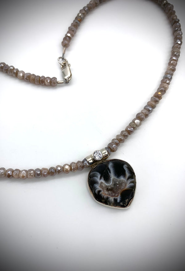 Brown Mystic Moonstone Necklace