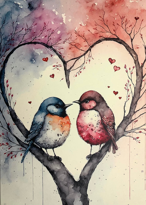 Love Birds in Heart
