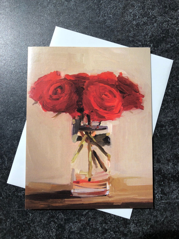 Sue's Roses Greeting Card - Greeting & Note Cards Edgecomb Potters