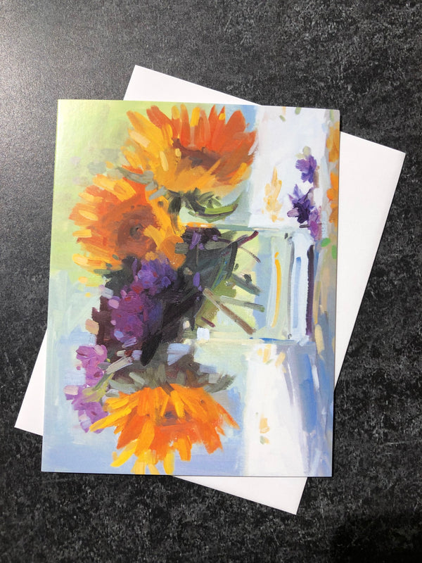 Autumn Sunflowers Greeting Card - Greeting & Note Cards Edgecomb Potters