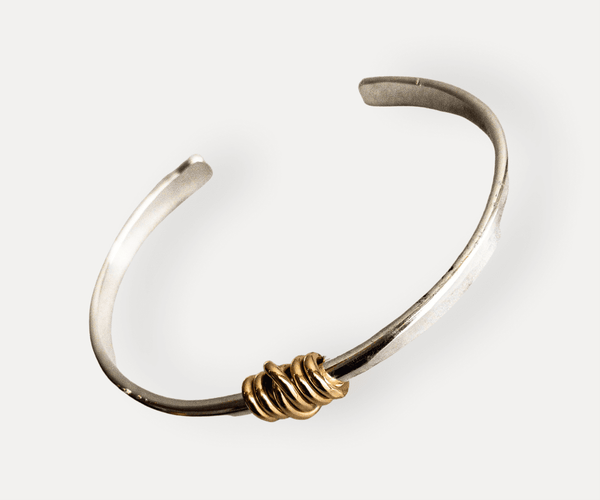 Silver Bracelet with Gold Knot - Jewelry Edgecomb Potters