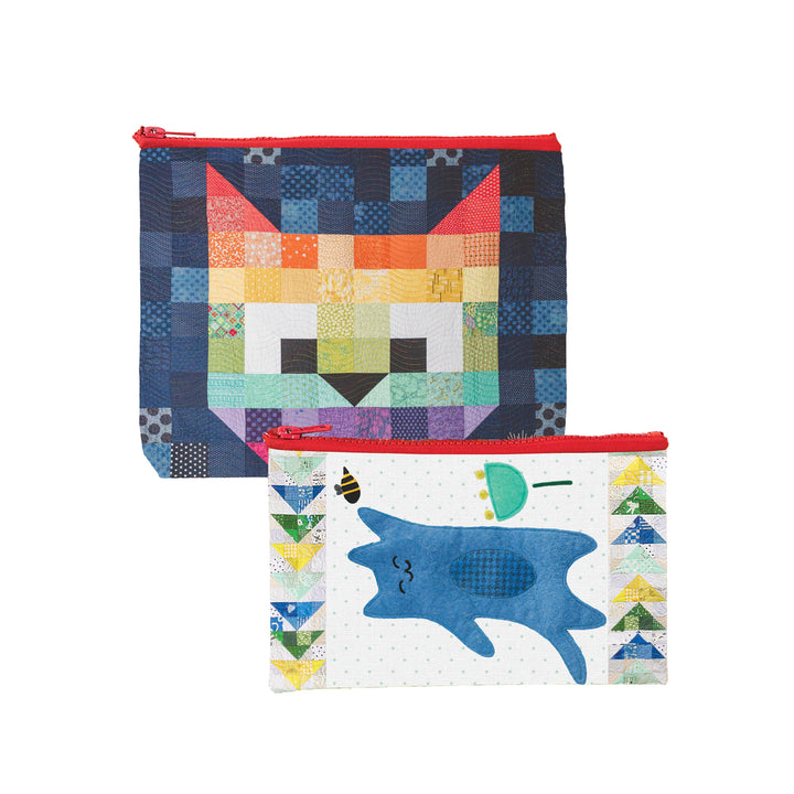 Patchwork Cats Eco Pouch Set - Textiles Edgecomb Potters