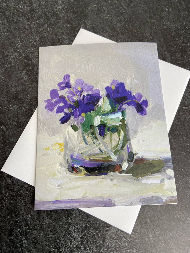 Violets II Greeting Card - Greeting & Note Cards Edgecomb Potters