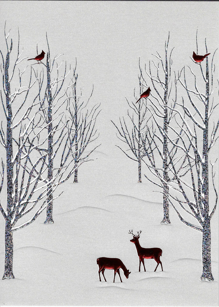 Deer - Embossed on Silver Card - greeting card Edgecomb Potters